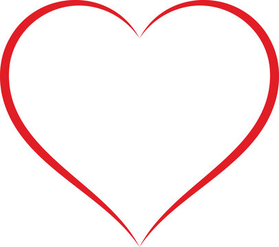 red heart shape frame, valentine card element , clipart ,PNG illustration
