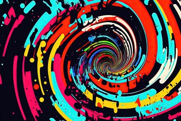 Fototapeta na wymiar illustration of geometric abstract background in bright colorful motion