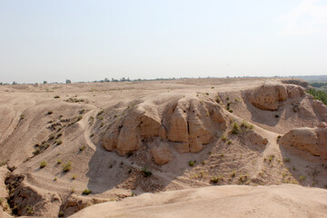 Fototapeta na wymiar Akhsikent is the ancient settlement that can be found near the village Shahand in Turakurgan district of Namangan region Republic of Uzbekistan