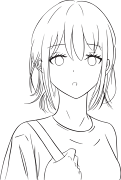Simple Anime Girl Lineart