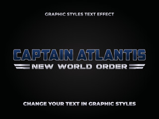 CAPTAIN ATLANTIS BLUE SILVER GRADIENT EDITABLE TEXT EFFECT
