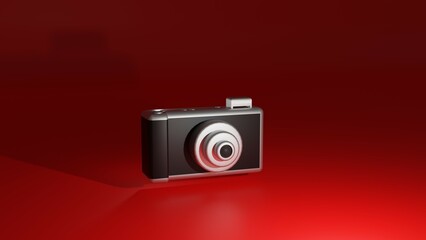 Appareil photo numérique style rétro avec objectif et lentille dépliée