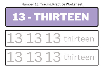 Numbers 3. Tracing Worksheet for kids. Preschool worksheet, practicing motor skills - tracing dashed lines. 