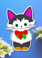 cute cat cartoon art 