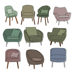 Set of chair in the living room