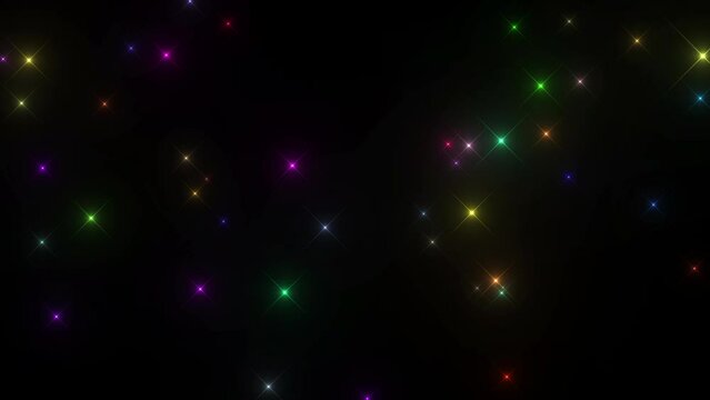 光　キラキラ　パーティクル　虹　カラフル　エフェクト　ループ　CG背景　上昇　綺麗
