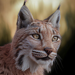 Fototapeta premium portrait of a lynx, generative ai illustration