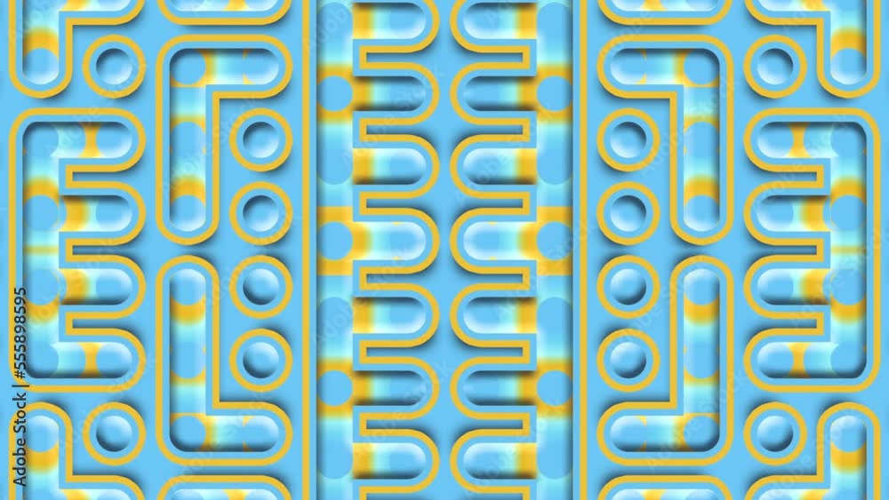 Fototapete Abstract cartoon pipeline in motion. 3d rendering digital animation 4K UHD