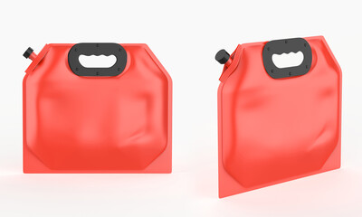 matte stand-up pouch with spout and handle mockup isolated on white background. 3d illustration