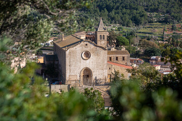 Fototapeta na wymiar parish church Santa Maria d'Andratx in town Andratx, Mallorca, Majorca, Balearic Islands, Spain, Europe