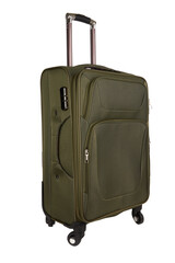 Green suitcase isolated