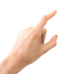 Hand touch point finger in PNG isolated on transparent background