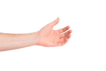 Hand holding something in PNG isolated on transparent background