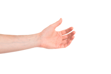 Hand holding something in PNG isolated on transparent background