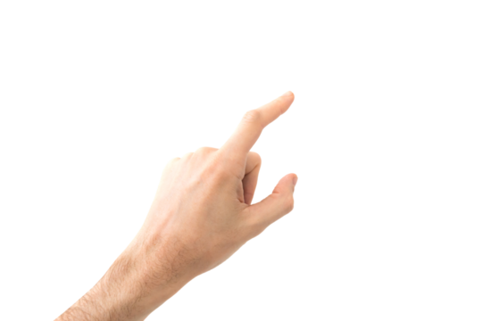 Hand touch point finger in PNG isolated on transparent background - Powered by Adobe