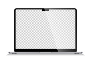 Laptop mockup without background with blank screen. Stock royalty free illustration