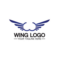 W letter for wings logo design, combination w letter and wings