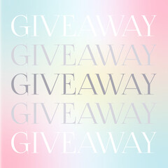 Social media giveaway editable post with gradient background