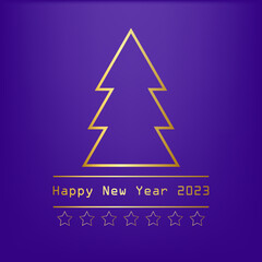 Fototapeta premium Merry christmas and happy new year 2023. Greeting card. vector.