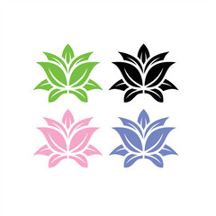 Fototapeta na wymiar lotus flower logo simple color illustration design vector style for spa or yoga