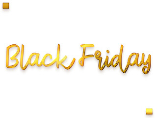 Black Friday Transparent PNG Golden Cursive Calligraphy Text