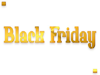 Black Friday Transparent PNG Golden Bold Alphabetical Text