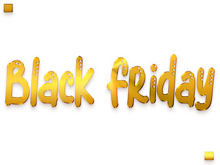 Fototapeta premium Black Friday Transparent PNG Bold Alphabetical Gold Text