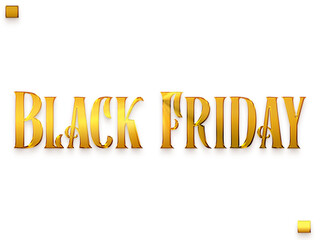 Black Friday Transparent PNG Golden Bold Alphabetical Text