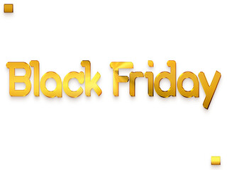 Black Friday Transparent PNG Golden Text