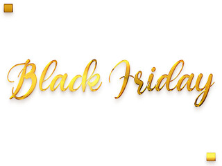 Black Friday Transparent PNG Gold Calligraphy Text