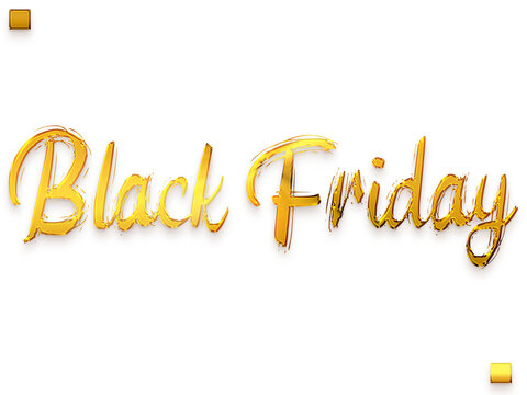Black Friday Transparent PNG Gold Calligraphy Text