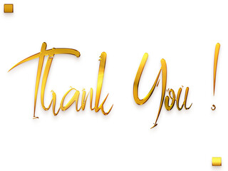 Thank You ! Transparent PNG Gold Brush Typography Text 