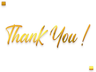 Thank You ! Transparent PNG Gold Typography Text 