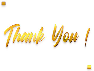 Thank You ! Transparent PNG Gold Typography Text 