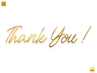 Thank You ! Transparent PNG Gold Typography Text 