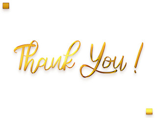 Thank You ! Transparent PNG Gold Typography Text 