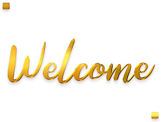 Welcome Text Gold Typography Text Style