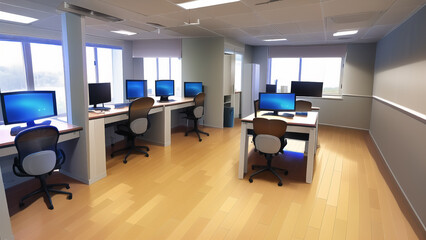 Naklejka premium アニメ調の学校や学園系背景の高解像度画像イラスト(AI generated image)