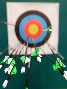 Target face during archery copetition