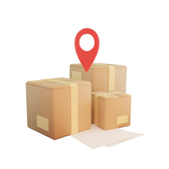 transport, shipping, png parcel boxes 3D rendering illustration. concept of business, marketing, and advertisement, transparency, component for design
