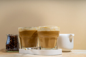 Foamy frappe coffee drink
