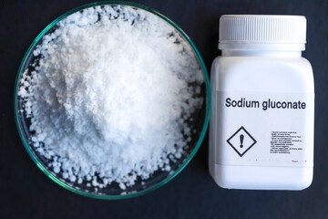 sodium gluconate in bottle , chemical in the laboratory and industry
