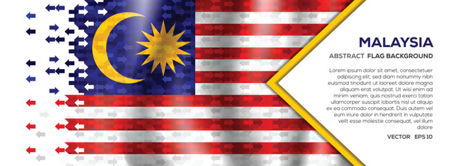 Abstract Malaysia Flag Banner and Background with Arrow Shape Trading Exchange Investment concept