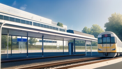 アニメ調の街系背景の高解像度画像イラスト(AI generated image)