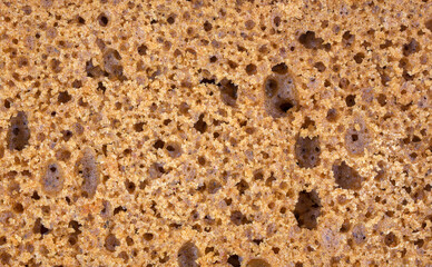 Close view of a slice of Dutch honey cake.