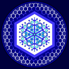 Mandala with snowflake and 3d effect for Winter holiday