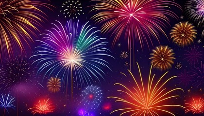 Fototapeta na wymiar New year Fireworks celebration background 