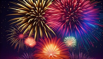 Obraz premium New year Fireworks celebration background 