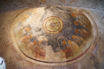 Fototapeta na wymiar Fresco in Saint Nicholas Church in Demre, Antalya, Turkiye