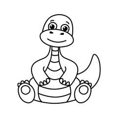 Dinosaurs cartoon vector coloring page